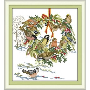 Птицы Набор для вышивания крестом с печатной схемой на ткани Joy Sunday D820