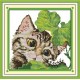 Цікавий кіт Набір для вишивання хрестиком з друкованою схемою на тканині Joy Sunday D950