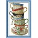 Элегантная кофейная чашка Набор для вышивания крестом с печатной схемой на ткани Joy Sunday J103