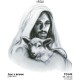 Иисус с ягнёнком (черно-белая) Набор для вышивания бисером Барвиста Вишиванка ТО145пн4560k
