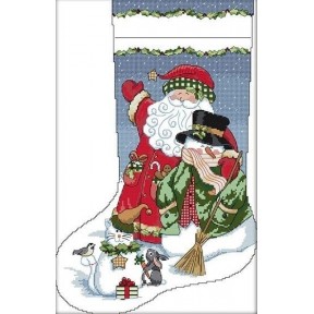 Рождественский сапожок Набор для вышивания крестом с печатной схемой на ткани Joy Sunday C593