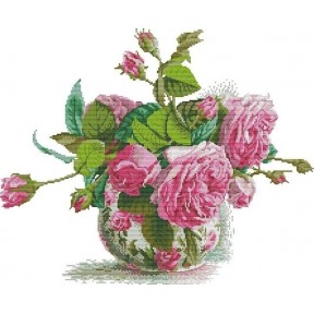 Романтическая  роза Набор для вышивания крестом с печатной схемой на ткани Joy Sunday H314JS