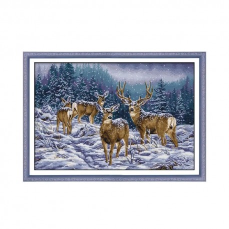 Оригинал - Схема вышивки «Зимний лес и олени» - Автор «rybka6» - Авторы - Вышивка крестом