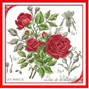 Красная роза (2) Набор для вышивания крестом с печатной схемой на ткани Joy Sunday H520JS