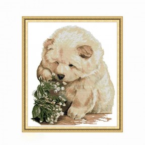 Білий ведмедик Набір для вишивання хрестиком з друкованою