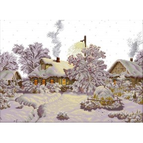 Зимняя деревня Набор для вышивания крестом с печатной схемой на ткани Joy Sunday FA035