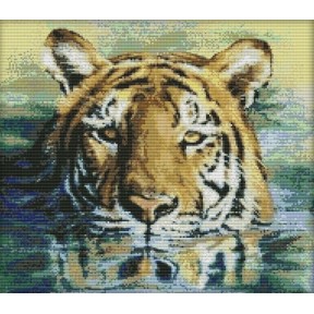 Тигр у воді Набір для вишивання хрестиком з друкованою схемою на тканині Joy Sunday D185