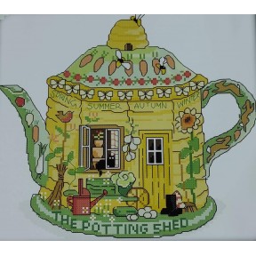 Садовий чайник Набір для вишивання хрестиком з друкованою схемою на тканині Joy Sunday J346