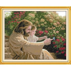 Ісус та дитина Набір для вишивання хрестиком з друкованою  схемою на тканині Joy Sunday R314