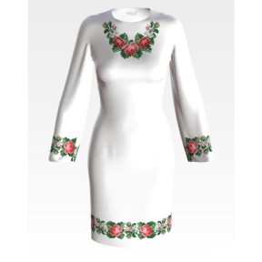 Заготовка женского платья Свежесть роз для вышивки бисером Барвиста Вишиванка ПЛ148кБнннн