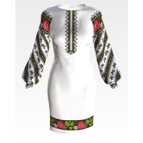 Заготовка женского платья Борщевская роза для вышивки бисером Барвиста Вишиванка ПЛ147кБнннн