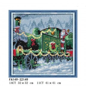 Різдвяний потяг Набор для вышивания крестом с печатной схемой