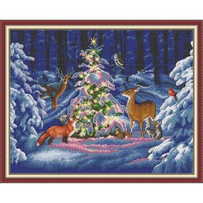 Вітаємо з Різдвом Набір для вишивання хрестиком з друкованою  схемою на тканині Joy Sunday FA168