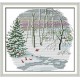 Чотири сезони-зима Набір для вишивання хрестиком з друкованою  схемою на тканині Joy Sunday F624