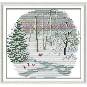 Чотири сезони-зима Набір для вишивання хрестиком з друкованою