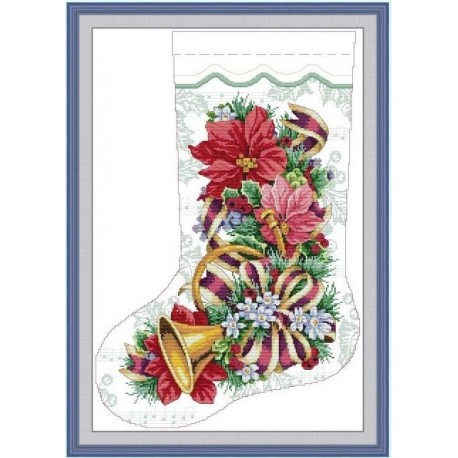 Рождественский сапожок Габриэль Набор для вышивания крестиком с печатной схемой на ткани Joy Sunday KB171