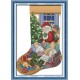 Сапожок Санта Клаус 5 Набор для вышивания крестиком с печатной схемой на ткани Joy Sunday KB177