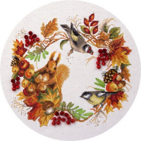 Набор для вышивки крестом Panna ПС-1615 Осенний венок фото
