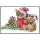 Різдвяне кошеня та ведмежа Набір для вишивання хрестиком з друкованою схемою на тканині Joy Sunday KB219