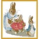 Семья кролика Питера Набор для вышивания крестиком с печатной