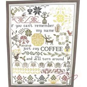 Кофейная история Набор для вышивания крестом с печатной схемой на ткани Joy Sunday