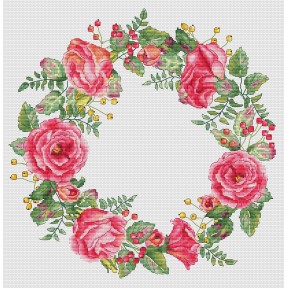Схема для вышивания крестиком Ксения Вознесенская Венок Розы СХ-007КВ