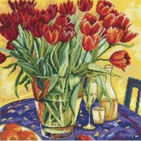 Набір для вишивки хрестиком RTO M376 Тюльпани на столі