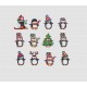 Схема для вышивания крестиком Ксения набор Рождественские пингвины 12 шт. СХ-077КВ