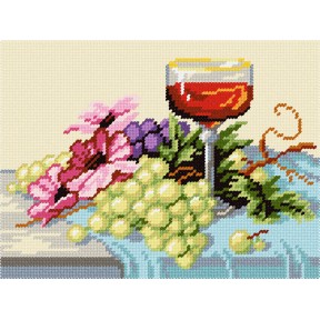 Вино та виноград Набір для вишивання по канві з малюнком Quick