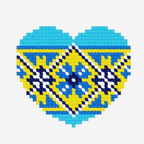 Сердце и вышиванка Набор для вышивания крестом Чарівниця N-949