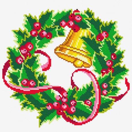 Рождественский венок Набор для вышивания крестом Чарівниця N-2206