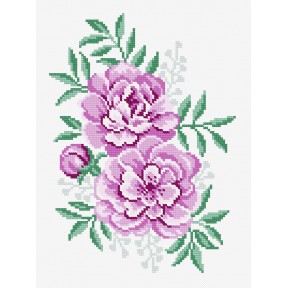 Розовые пионы Набор для вышивания крестом Чарівниця N-1830