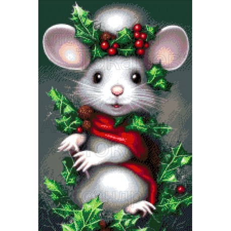Рождественская мышка Набор для вышивания бисером ТМ АЛЕКСАНДРА