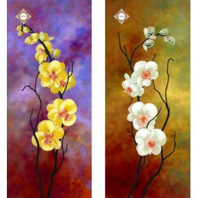 СЛТ-2207 Танцующие орхидеи.Диптих для вышивки бисером Міледі