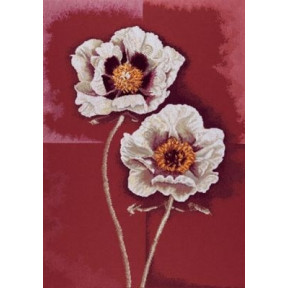 Набір для вишивання Lanarte L34853 Білі квіти на червоному тлі (White flowers on contrast wit red)
