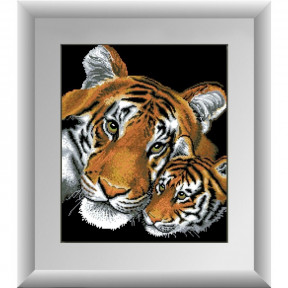 Набор для рисования камнями алмазная живопись Dream Art Тигры (квадратные, полная) 30220D