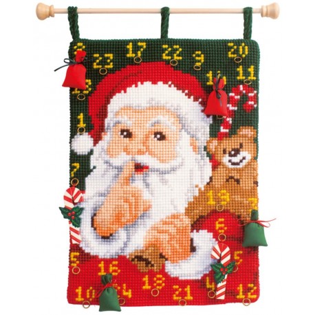 Дед Мороз Набор для вышивания крестом (календарь-панно) Vervaco