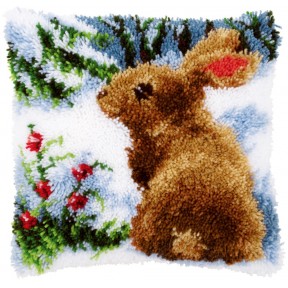 Кролик на снігу Набір для вишивання в килимовій техніці