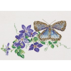 Набор для вышивки крестом Butterfly-Clematis Linen Thea Gouverneur 438