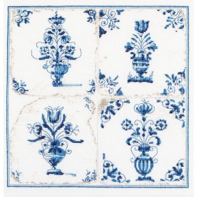 Набір для вишивання хрестиком Antique Tiles. Flower Vases Linen Thea Gouverneur 483