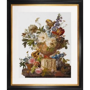 Набор для вышивки крестом Flower Still-life with an Alabaster Vase. Gerard van Spaendonck. 1783 Linen Thea Gouverneur 580