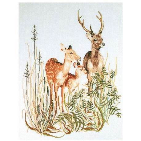Набор для вышивки крестом Deer Family Linen Thea Gouverneur 938
