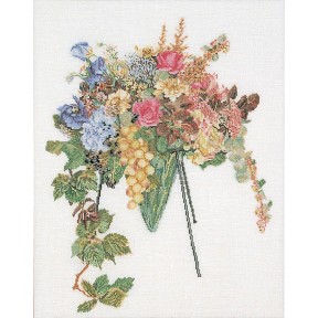 Набір для вишивання хрестиком Floral Cascade Linen Thea