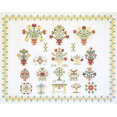 Набор для вышивки крестом Sampler 1711 Linen Thea Gouverneur 2067