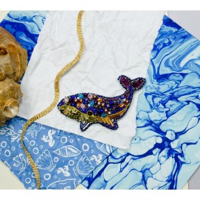 Синий кит Набор для вышивки бисером украшения на натуральном