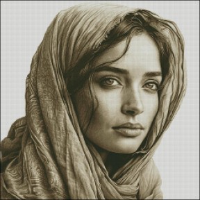 Портрет девушки Электронная схема для вышивания крестиком ТМ Инна Холодная Л-0048ИХ