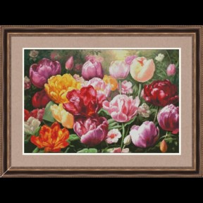 Тюльпановый сад Набор для вышивания крестиком  LadyDi К-002LD