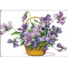 Фиолетовый цветок Набор для вышивания крестом с печатной схемой на ткани Joy Sunday H503