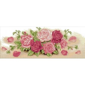 Розовая роза  Набор для вышивания крестом с печатной схемой на ткани Joy Sunday H510