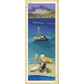 Эгейское море Набор для вышивания крестом с печатной схемой на ткани Joy Sunday F210JS